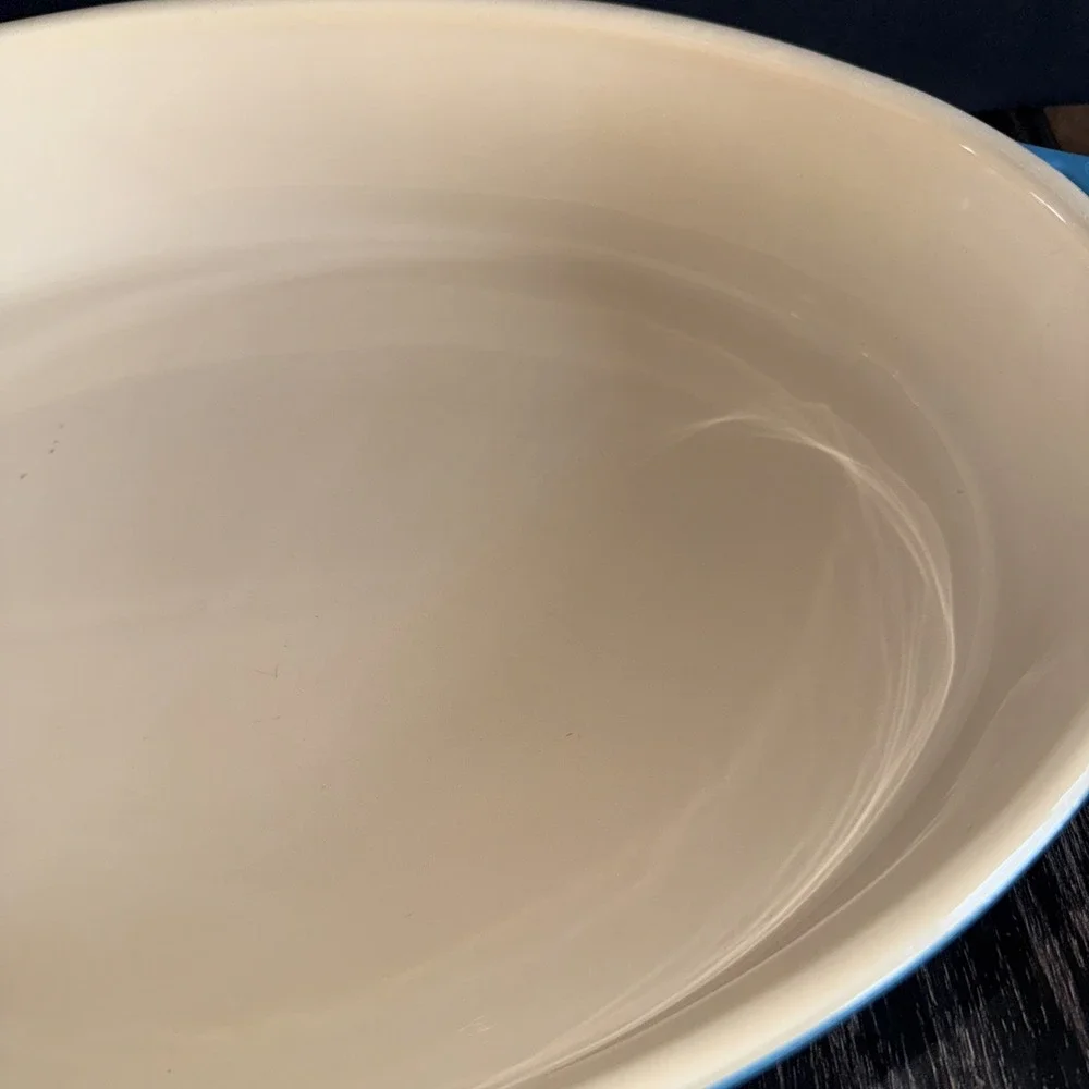 Rare Vintage 2015 Le Creuset oval baker Blue with cover  lid.